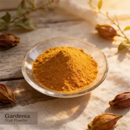 Can gardenia fruit powder be used as a natural food coloring?